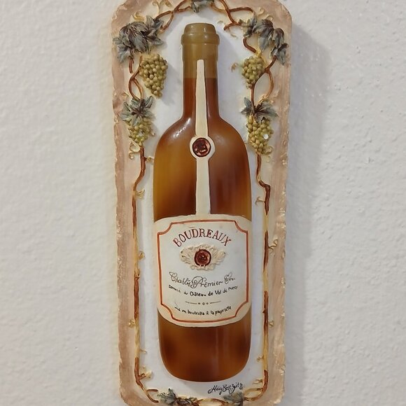 3-D Wine/Boudreaux Bottle Plaque by Mary Beth Zeitz - Picture 2 of 6
